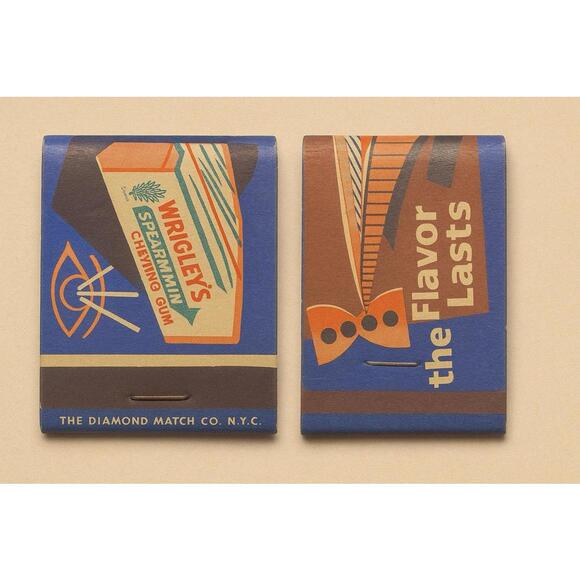 Wrigley’s Spearmint Matchbook Vintage c. 1935 To 1945, Unused, Unstruck - Picture 1 of 3
